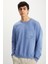 Dımıtrı Erkek Soluk Efektlı Ceplı Süs Etiketli Oversıze Fit Mavi Sweatshirt 1