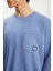 Dımıtrı Erkek Soluk Efektlı Ceplı Süs Etiketli Oversıze Fit Mavi Sweatshirt 4