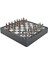 Gifthome Orta Boy Metal Osmanlı-Bizans Satranç Takımı Antik ve Mermer Desenli Sandıklı Mdf TAHTASI(36X36 Cm.) 1
