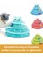Özel Üretim Dayanıklı Kaymaz Kauçuk Pedli 3 Toplu Eğlenceli 3 Katlı Kedi Oyuncağı 19,5 x 24cm 2