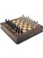 Gifthome Premium Black Metal Klasik Satranç Takımı ve El Imali Masif Ahşap Sandıklı (Ceviz) Tahtası (38X38X6 Cm.) 3