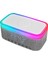 Md-W8 1200MAH 10W Gri Bluetooth-Usb-Kablosuz Şarj Rgb-Gece Lambası Özellikli Alarmlı Saat Speaker 7