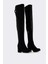 Çorap Çizme, Diz Üstü Çizme Siyah Süet Topuklu Streç ve Esnek Çizme 41/42/43/ Numara 2