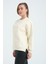 Kadın Bej Femuar Detaylı Şardonlu Örme Sweatshirt 3