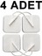 Yeni Kablolu Soketli Tens Pedi Tens Elektrodu - 5 x 5 cm - Kare x 4 Adet 3
