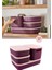 Çok Amaçlı Dolap Içi Düzenleyici Kapaklı Saklama Kutusu Takı, Makyaj, Banyo ve Mutfak Düzenleyici 4'lü Set Mor (3,2lt 6,2lt 6,8lt) 1