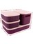 Çok Amaçlı Dolap Içi Düzenleyici Kapaklı Saklama Kutusu Takı, Makyaj, Banyo ve Mutfak Düzenleyici 4'lü Set Mor (3,2lt 6,2lt 6,8lt) 4