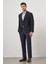 Koyu Lacivert Baskılı Mono Yaka 4 Drop Comfort Fit Classic Ceket 1002245157 2