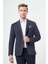 Lacivert Örme Kılıç Yaka 6 Drop Slim Fit Ceket 1002245156 3