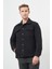 Siyah Örme Polo Yaka Jakarlı Desen Yırtmaçsız Astarsız Slim Fit Classic Mont 1007245160 1