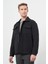 Siyah Örme Polo Yaka Jakarlı Desen Yırtmaçsız Astarsız Slim Fit Classic Mont 1007245160 3