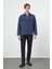 Lacivert Örme Polo Yaka Jakarlı Desen Yırtmaçsız Astarsız Slim Fit Classic Mont 1007245161 2