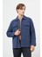 Lacivert Örme Polo Yaka Jakarlı Desen Yırtmaçsız Astarsız Slim Fit Classic Mont 1007245161 3