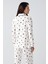 Uzun Kollu Düğmeli Kalp Desenli Esnek Şardonlu Hamile Pijama Takım 5