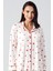 Uzun Kollu Düğmeli Kalp Desenli Esnek Şardonlu Hamile Pijama Takım 4