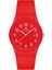 Davıd Guner Kırmızı Kadranlı Kırmızı Plastik Kayışlı Takvimli Erkek Kol Saati 1