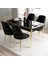Concept Tia Serisi, Siyah Mermer Desen 80X132 Açılabilir Mdf Mutfak Masa Takımı 4 Sandalye Gold Detay 1