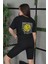 Bisiklet Yaka Baskılı Oversize T-Shirt Siyah 3