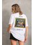 Baskılı Oversize T-Shirt Beyaz 2