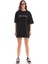 Bisiklet Yaka Baskılı Oversize T-Shirt Siyah 2