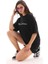 Bisiklet Yaka Baskılı Oversize T-Shirt Siyah 3