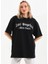 Baskılı Oversize T-Shirt Siyah 1