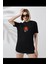Bisiklet Yaka Baskılı T-Shirt Siyah 1