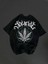 Bisiklet Yaka Baskılı Oversize T-Shirt Siyah 2