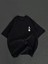 Bisiklet Yaka Baskılı Oversize T-Shirt Siyah 1