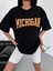 Bisiklet Yaka Baskılı Oversize T-Shirt Beyaz 3