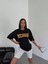 Bisiklet Yaka Baskılı Oversize T-Shirt Beyaz 4