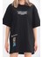 Bisiklet Yaka Baskılı Oversize T-Shirt Siyah 2