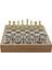 Gifthome Metal Klasik Satranç Takımı Parlak ve Rustik Desenli Mdf Sandıklı Satranç Tahtası (36X36X6 Cm.) 1