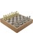 Gifthome Metal Klasik Satranç Takımı Parlak ve Rustik Desenli Mdf Sandıklı Satranç Tahtası (36X36X6 Cm.) 2