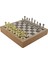 Gifthome Metal Klasik Satranç Takımı Parlak ve Rustik Desenli Mdf Sandıklı Satranç Tahtası (36X36X6 Cm.) 3