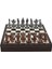 Gifthome Büyük Boy Metal Ingiliz Satranç Takımı Antik ve Ceviz Desenli Sandıklı Mdf TAHTASI(36X36X6 Cm.) 4