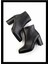 Siyah Deri Kadın Bot & Bootie K02351322003 1