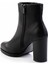 Siyah Deri Kadın Bot & Bootie K02351322003 4