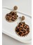 Topçuk Detay Midye Kabuuğu Leopar Küpe (7cm) 1