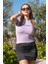 Mor Basic Fitted T-Shirt / Vücuda Oturan Kesim 3