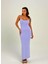Şık Askılı Sonbahar Mevsimlik Elbise - Lila 1