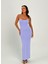 Şık Askılı Sonbahar Mevsimlik Elbise - Lila 3