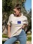 Kadın Oversize Fit Bisiklet Yaka Baskılı Kısa Kollu T-Shirt 2
