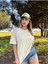 Kadın Baskısız Basic Pamuklu Oversize T-Shirt 1