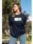 Kadın Oversize Fit Bisiklet Yaka Baskılı Kısa Kollu T-Shirt 4