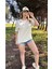 Kadın Baskısız Basic Pamuklu Oversize T-Shirt 5