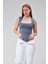 Antrasit Astarlı Sıfır Kol Kare Yaka Dekolteli Çıtçıtlı Bodysuit 1