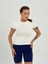 Ekru Fitted/vücuda Oturan Crop T-Shirt 3