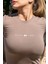 Kahverengi Basic Fitted T-Shirt / Vücuda Oturan Kesim 2