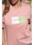 Kadın Oversize Fit Bisiklet Yaka Baskılı Kısa Kollu T-Shirt 2